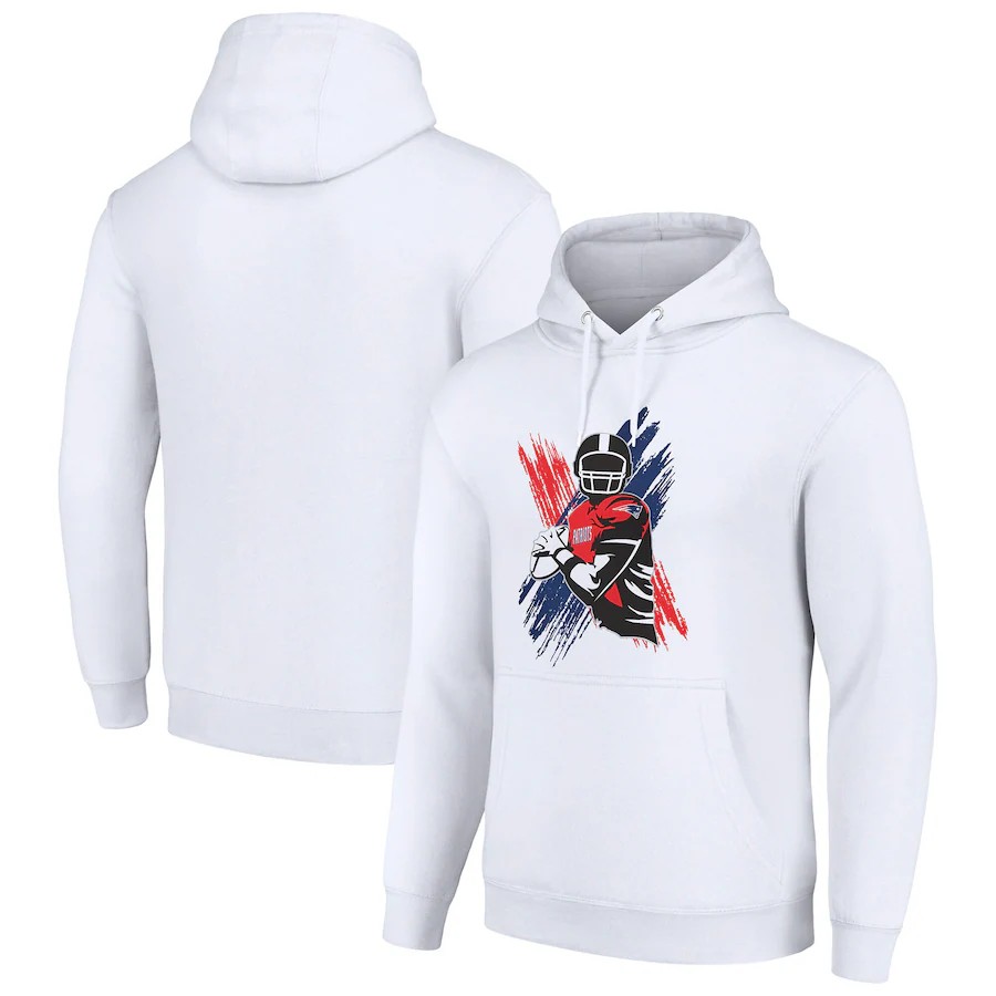 Men new england patriots white 2024 NFL hoodie